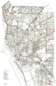 Laluce Mitchell's 2013 map of Buffalo's brick streets